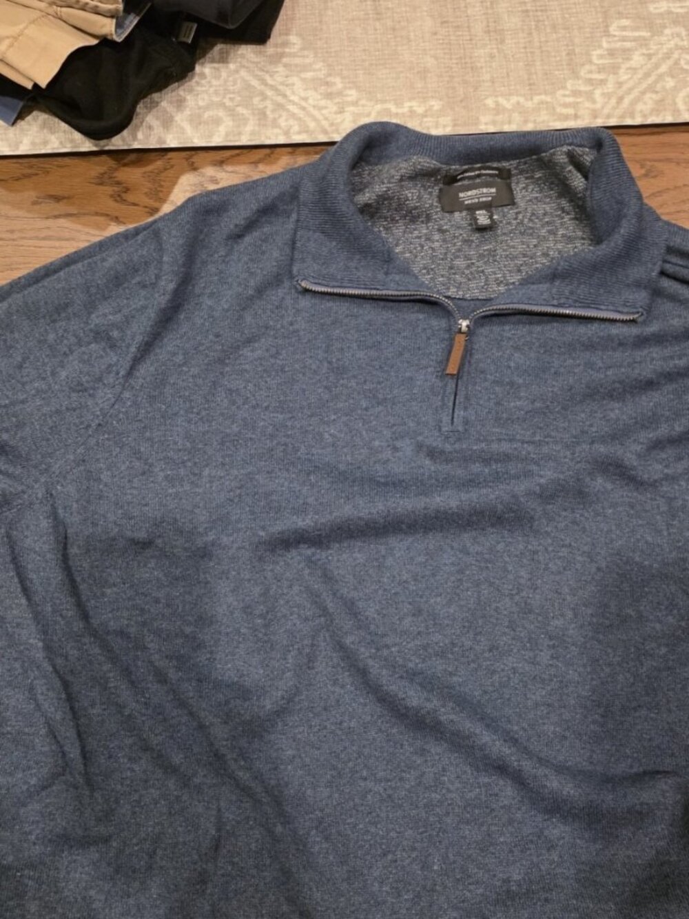 Nordstrom Men's Blue Quarter-Zip Pullover 3XL